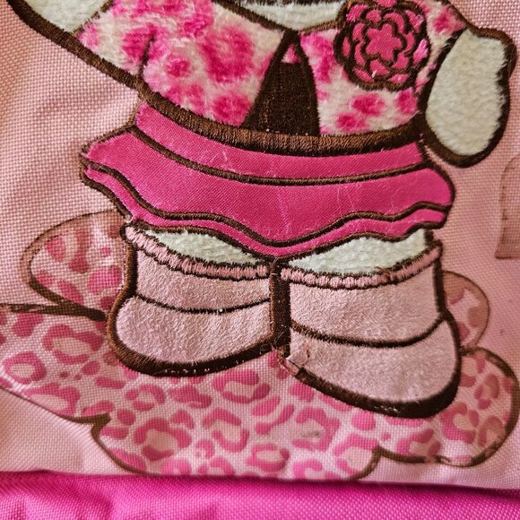 Vintage Hello Kitty Backpack 2006 Pink Satin Glitter Embroidered Sanrio FLAWS - Picture 4 of 12